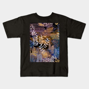 Ocean Song Garden Seaweed Purple Gold Violet Kids T-Shirt